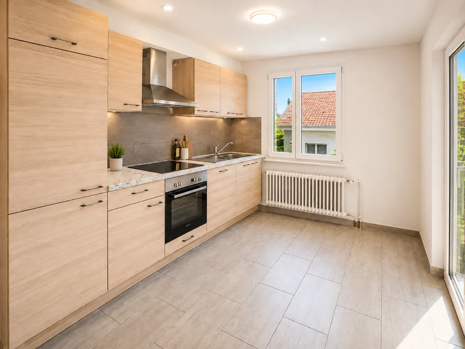 Magnifico 4.5 locali, molto spazioso e luminoso con cucina e bagno moderni!