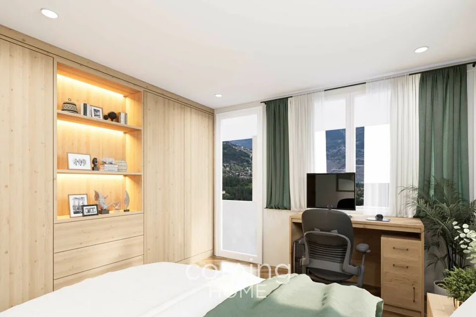 Cheminée, vue sur la montagne et liberté d'aménagement - maison neuve compacte à Bürchen, ensoleillée – photo 22 sur 24