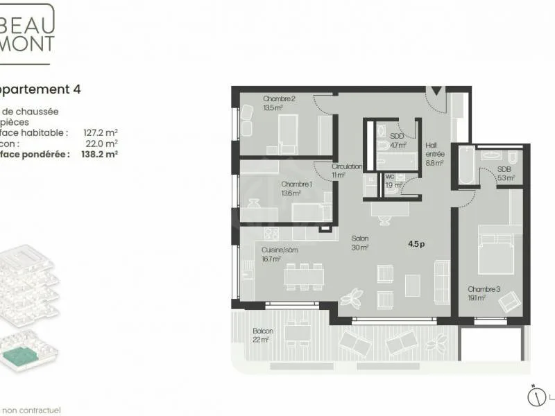 Spacieux appartement neuf 4.5 pièces au rez