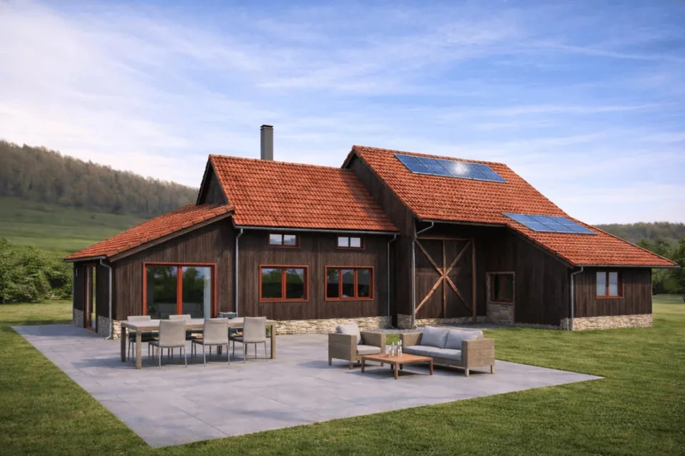 Zu Verkaufen: Projekt für ein grünes Leben, Haus mit 4.5 Zimmern + 2 Pferdeboxen