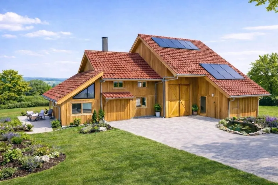 Zu Verkaufen: Projekt für ein grünes Leben, Haus mit 4.5 Zimmern + 2 Pferdeboxen