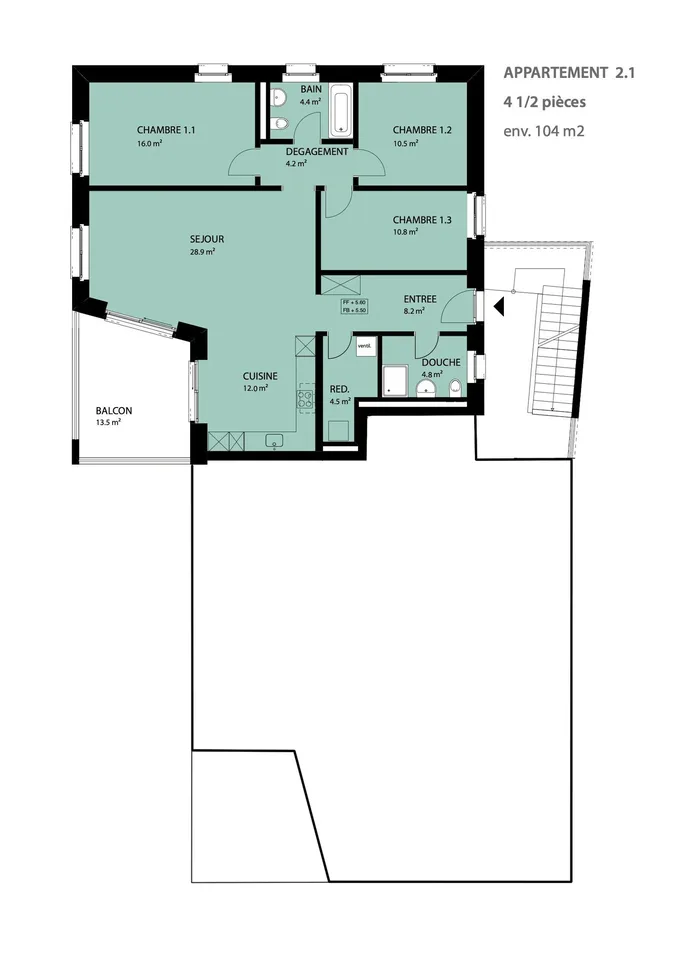 Appartement neuf, labellisé Minergie-P, de 4.5 pièces à St-Ursanne (n° 2.1) – photo 8 sur 9