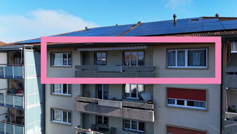Wohnen in 3.5 Zimmerwohnung im obersten Geschoss mit Balkon