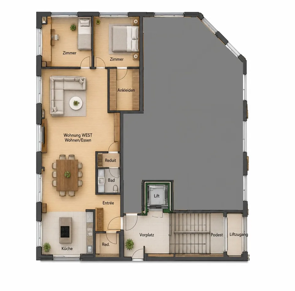 3.5-Zimmer-Attikawohnunng zu vermieten