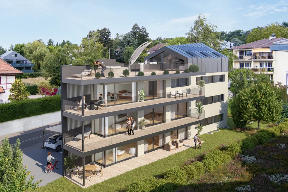 Duplex von Ausnahme mit 4,5 Zimmern und Panoramablick Verkauf nach Plan