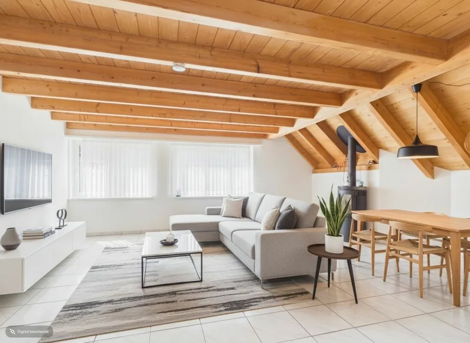 Grosszügige Maisonette Wohnung mit Balkon und Cheminée