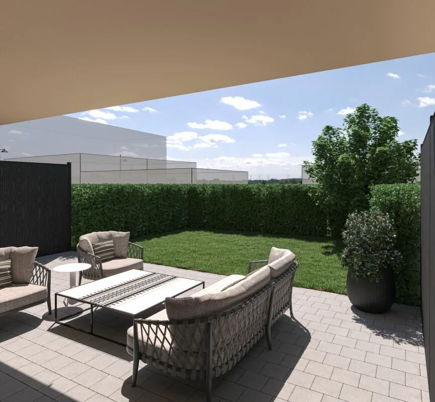 Appartamento giardino moderno 5.5 locali con camera principale, bagno en suite, loggia e balcone