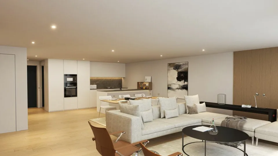 Appartamento giardino moderno 5.5 locali con camera principale, bagno en suite, loggia e balcone
