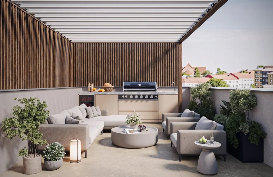 Über den Dächern der Stadt: Stilvolle Topfloor-Wohnung mit Outdoor-Lounge