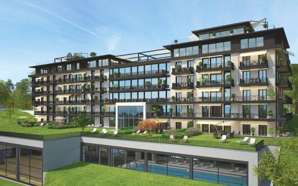 Prächtige neue 5.5-Zimmer-Wohnung im Attikageschoss mit privatem Pool zum Verkauf in Chexbres