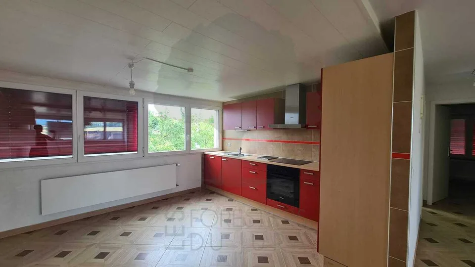 Familienhaus mit zwei 3,5-Zimmer-Wohnungen und drei Garagen