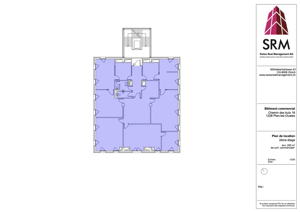 Surface à Plan-les-Ouates  –  CTN 16  –  2ᵉ étage : env. 290 m²