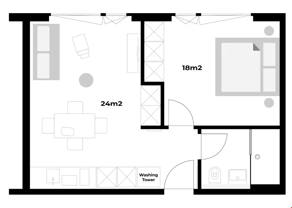 Appartamento 2.5 locali - standard costruttivo moderno con camera da letto separata