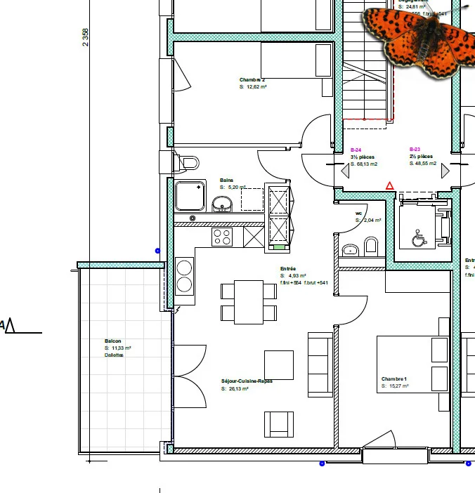 3½ ROOMS - With a large balcony!