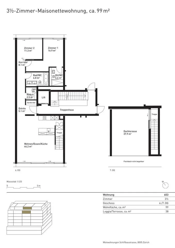 Moderne Maisonettewohnung mit grosser Dachterrasse