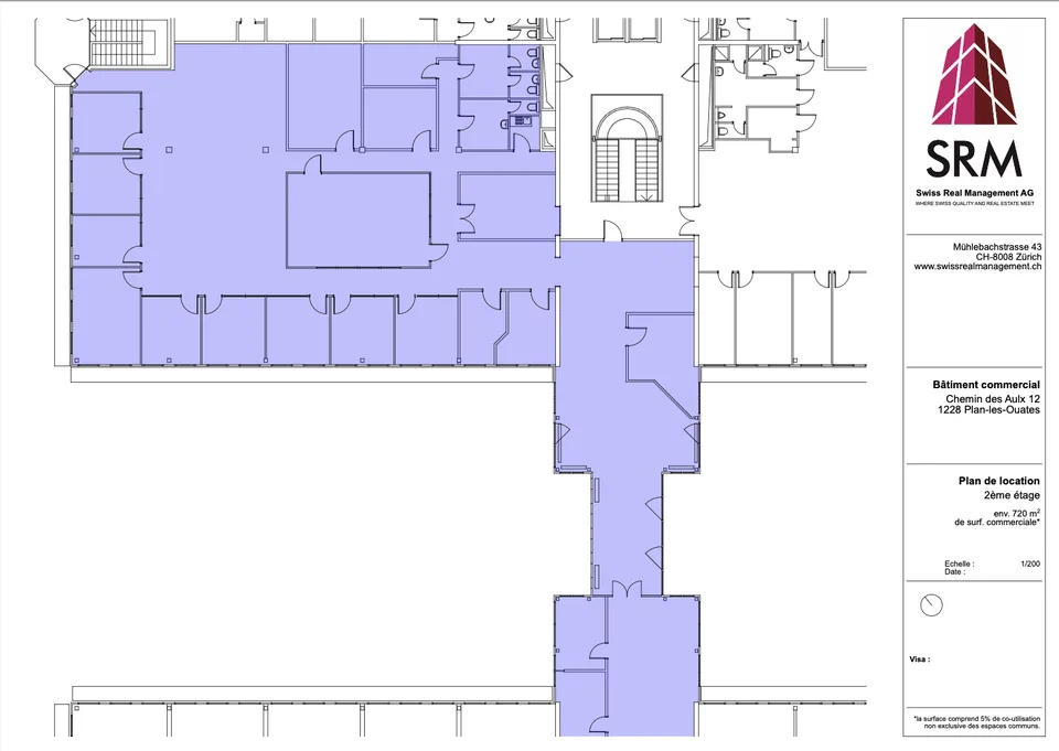 Superficie a Plan-les-Ouates – CTN 12 – 2° piano: circa 720 m²
