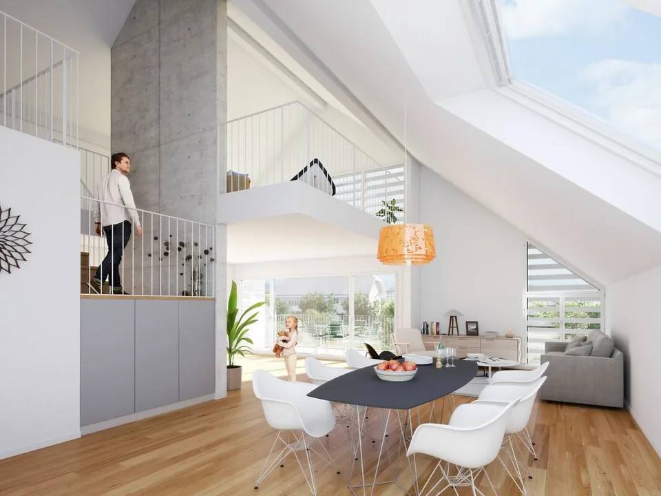 Vivere e lavorare sotto un unico tetto in un appartamento da sogno di 4,5 locali con galleria