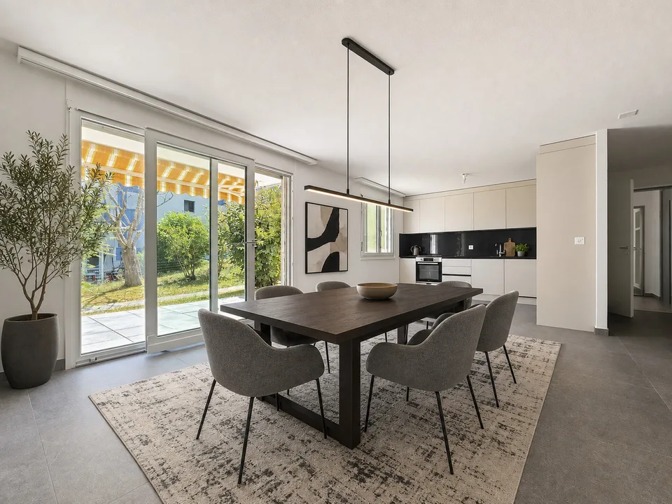 ENTRE MORAT ET FRIBOURG Appartement rénové de 3.5 pces avec jardin – foto 10 di 11