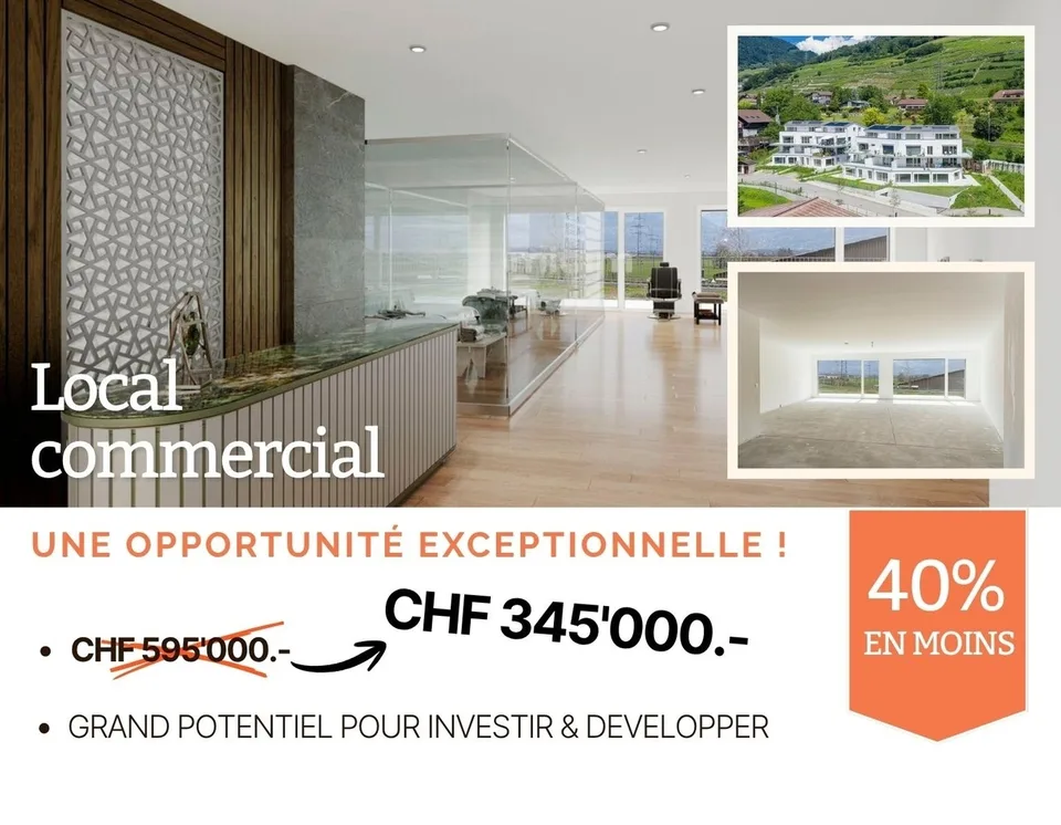 NEUF ! SURFACE COMMERCIALE DE 117m² AVEC TERRASSE-JARDIN