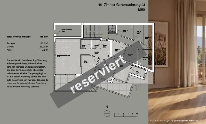 4.5 Zimmerwohnung 0.1 | Residenz Zentaur, Aarau