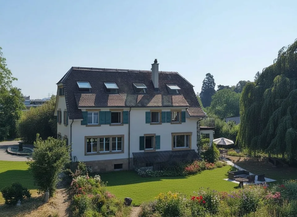 Maison de maître historique, parc arboré et hangar à bateaux privé sur le lac de Neuchâtel