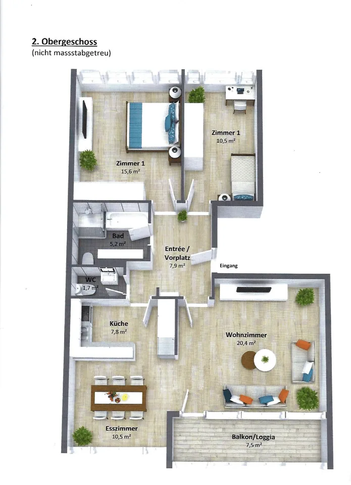 Moderne 3.5-Zimmer-Wohnung mit Einstellhallenplatz – Foto 9 von 9