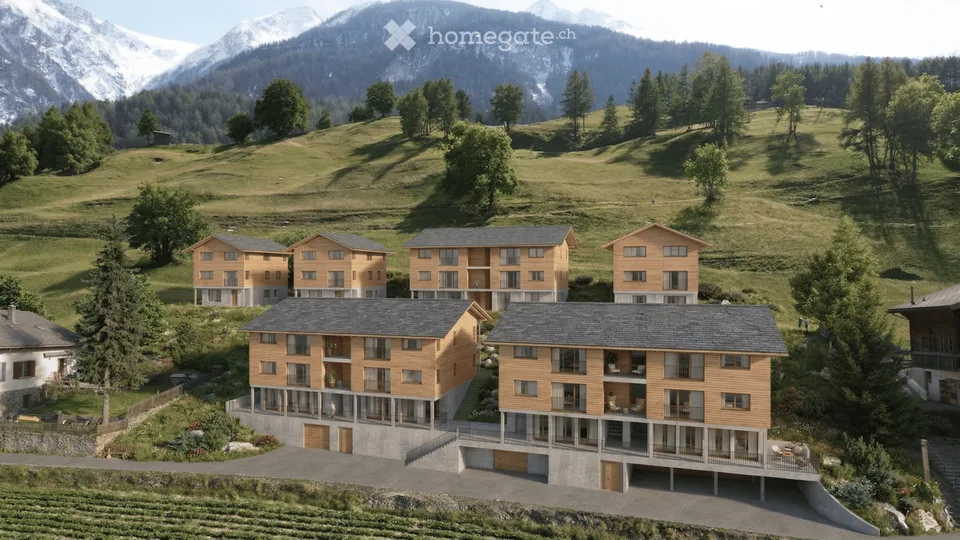 Neubau Einfamilienhäuser & Eigentumswohnungen mit Bergsicht in Grengiols (Wallis)