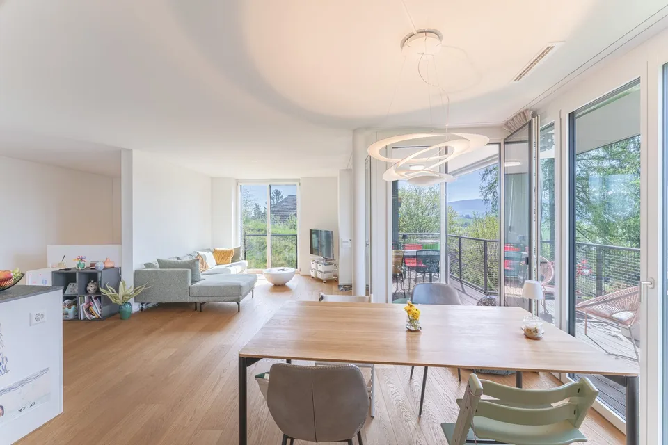 Appartement maisonnette Minergie exclusif de 4,5 pièces dans un emplacement familial avec jardin convivial