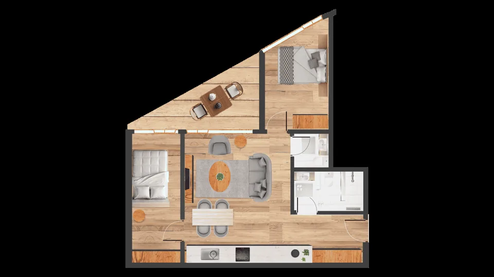 Dom 4545 - Besitzen Sie Ihr exklusives Hotelstudio oder Ihre Hotelsuite in Saas-Fee - betrieben von Dorint Hotels & Resorts. 3.5 Zimmerapartment 205
