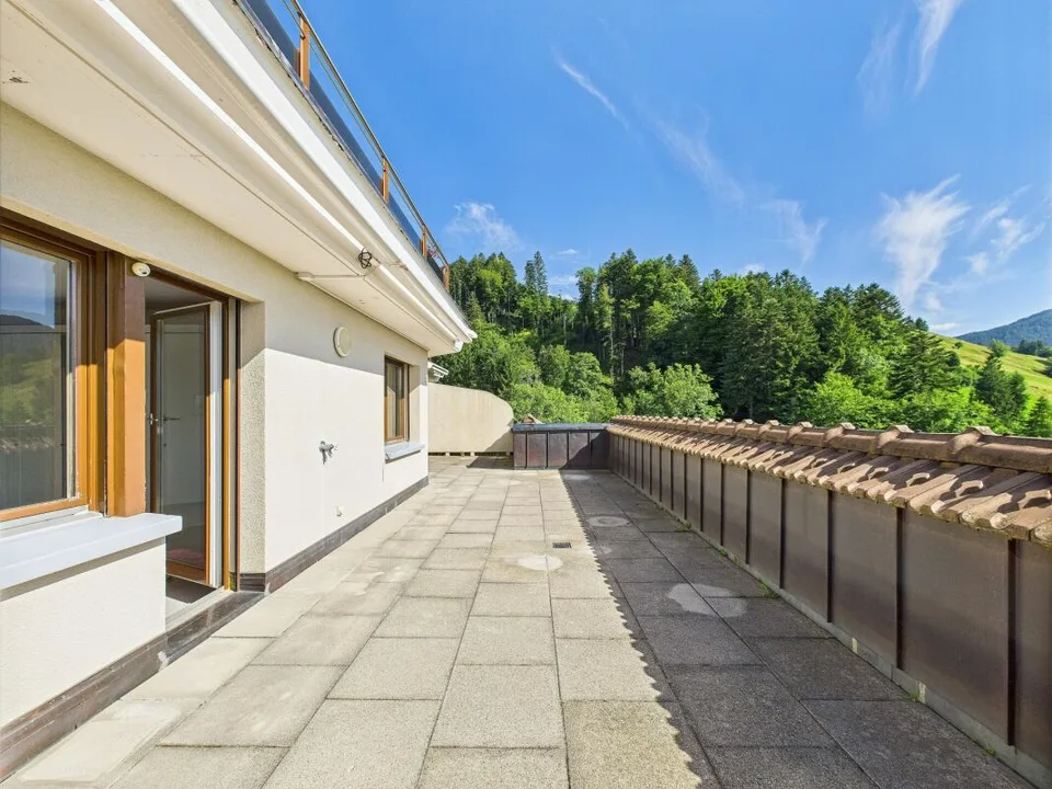 Paradis ensoleillé avec 180° de cinéma de montagne - appartement de terrasse de 4,5 pièces récemment rénové