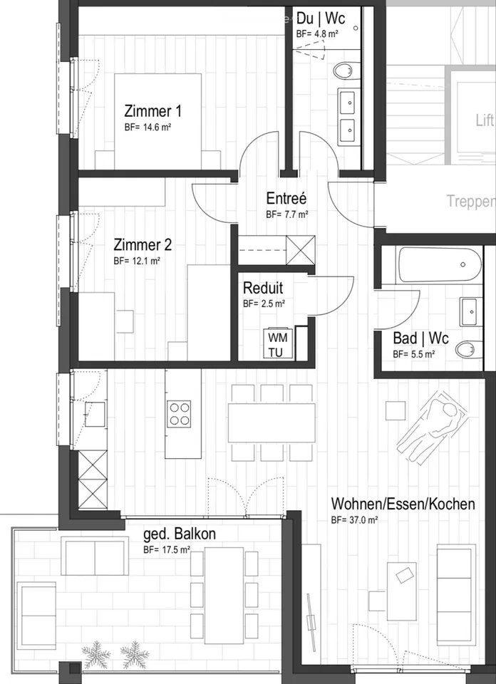 Appartement de 3,5 pièces neuf avec vue - Turbenthal