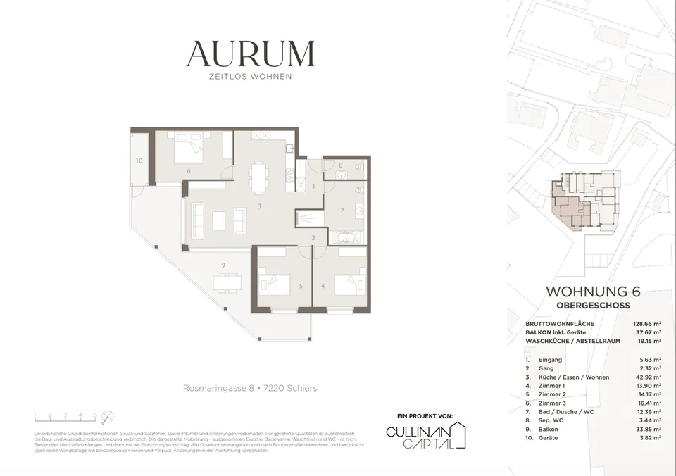 Exklusive 4.5 Zimmer Neubauwohnung mit grosszügiger Balkonfläche - 129m2 - CHF 855'000.00 – Foto 13 von 15
