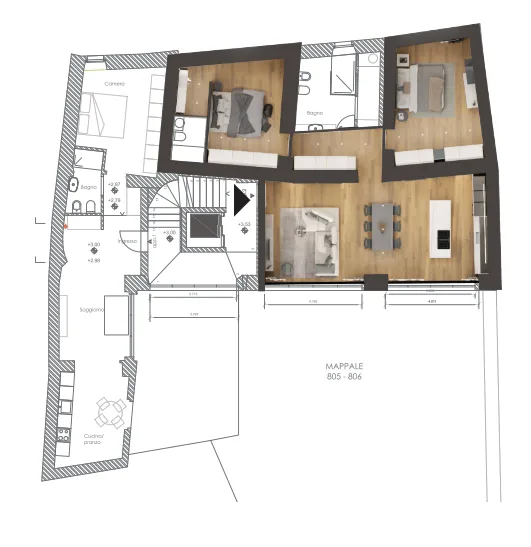 Charakteristische 3.5-Zimmer-Wohnung in Mendrisio – Foto 13 von 15