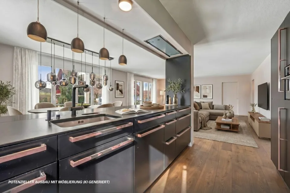 Appartement de jardin modernisé de 4,5 pièces avec disposition de pièces flexible