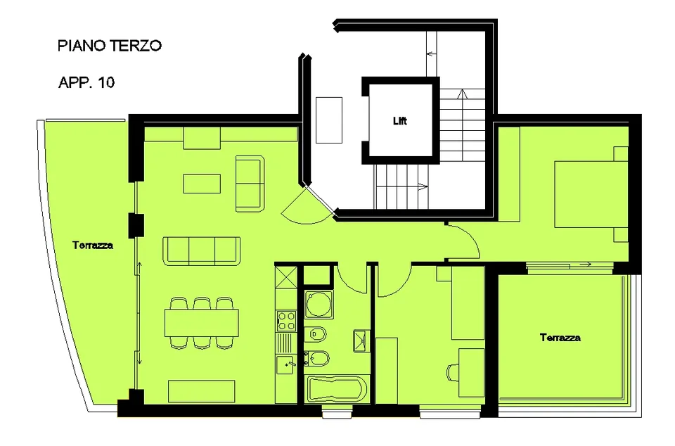 Stabio - Penthouse mit KLIMAANLAGE mit 3.5 Zimmern und Doppelbalkon – Foto 7 von 7