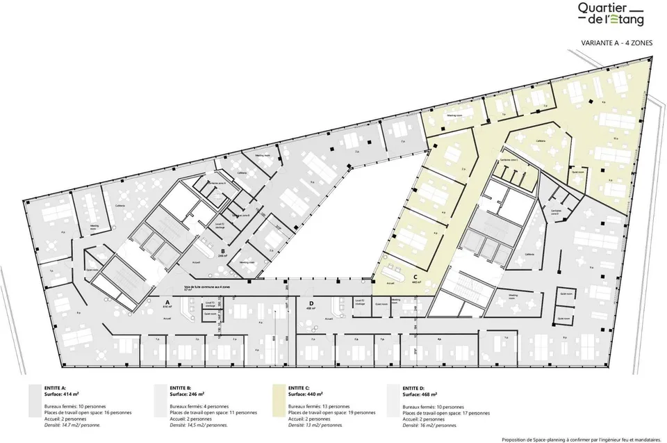 Büros von Ausnahme mit 440m² im Herzen des Quartiers de l'Étang