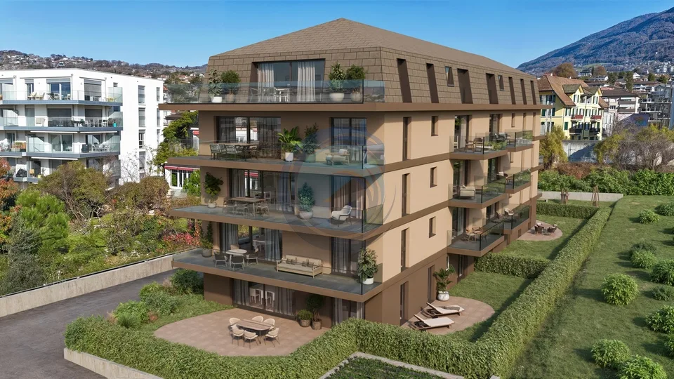 BEL APPARTEMENT DE 4.5 PIÈCES NEUF AU REZ-DE-CHAUSSÉE AVEC JARDIN