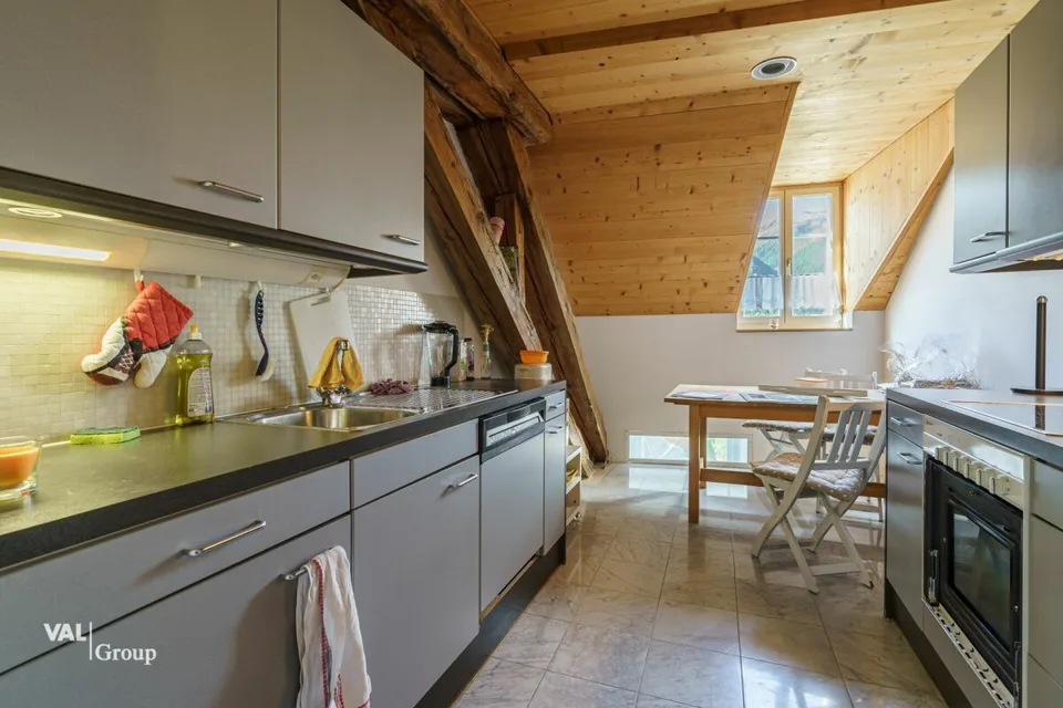 Attractive attic with gallery and high-quality construction standard