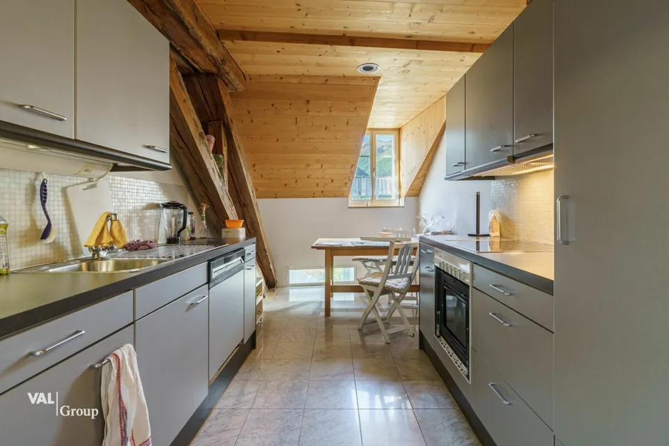 Attractive attic with gallery and high-quality construction standard