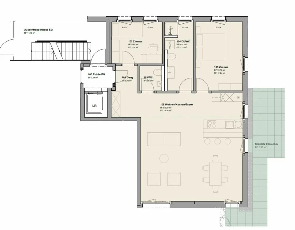 Moderne 3.5-Zimmer-Wohnung mit Gartenanteil in Kümmertshausen - attraktives Renditeobjekt – Foto 9 von 10
