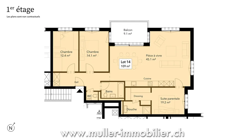 4,5 Zimmer, freie Sicht, ruhig und nahe der Schule – Foto 7 von 18