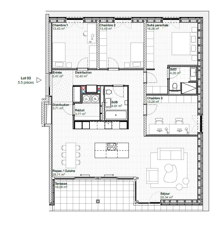 In vendita, Appartamento PPE, 1632 Riaz, Riferimento 1632.03