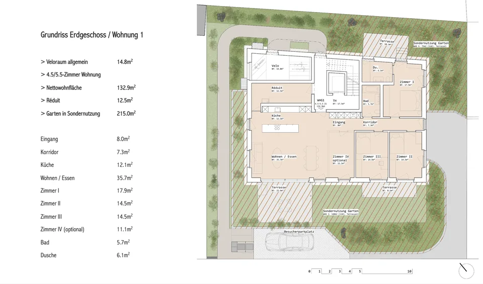Nuovo edificio su Starenweg: Appartamento spazioso 4½/5½-locali al piano terra in vendita