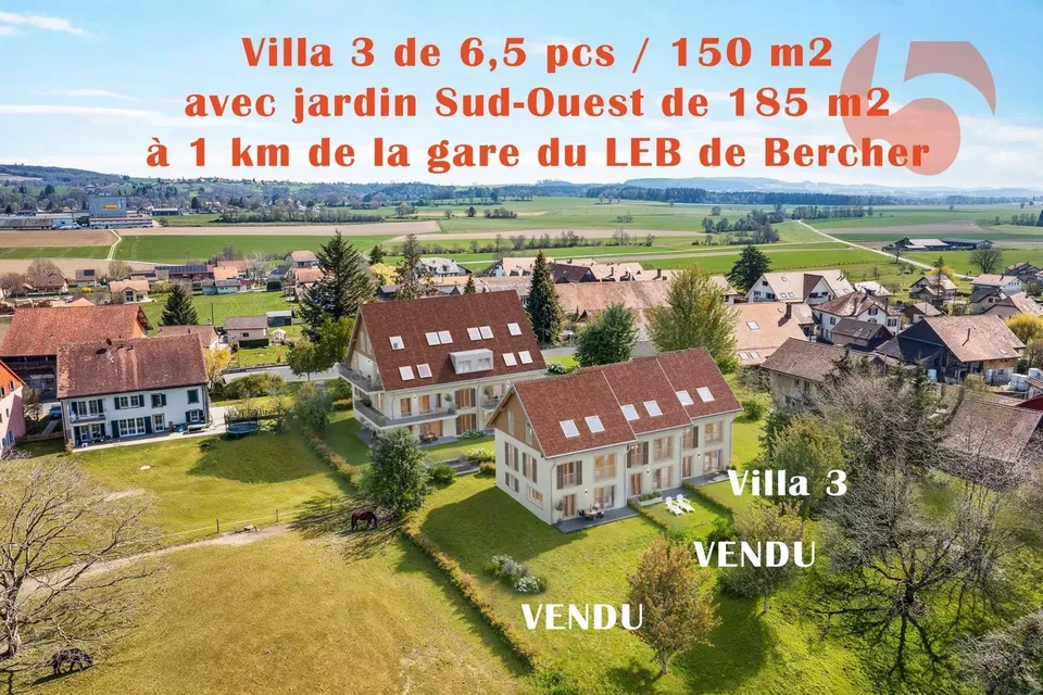 Projet de construction Villas contiguës 6,5 pcs à 1 km du LEB