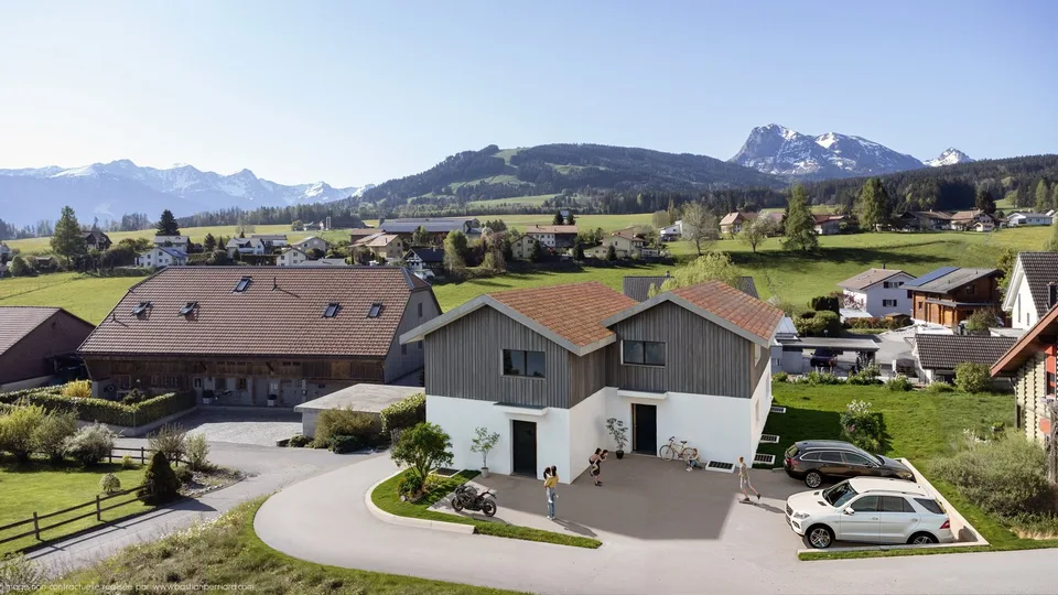 Vuadens – Magnifique villa jumelée neuve de 5,5 pièces avec vue ouest