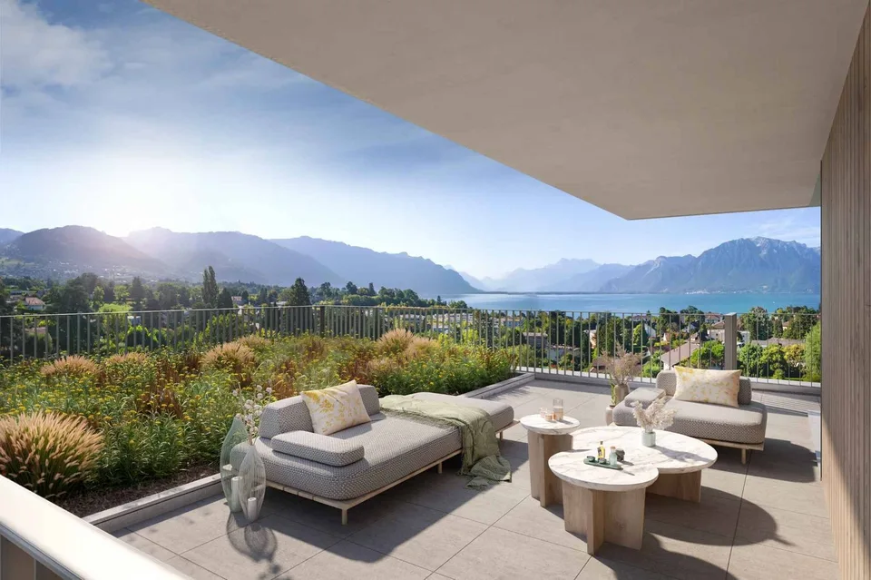 Résidenz Les Vignes Geräumiges Duplex von 4.5 Zimmern mit Garten und Terrasse