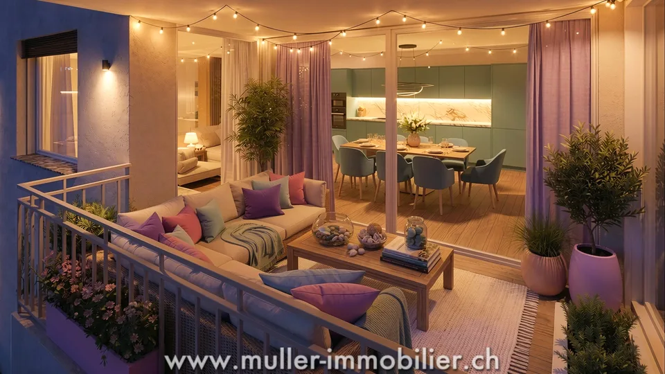 Appartamento 2,5 locali con balcone e vista aperta, a 5 minuti da Romont
