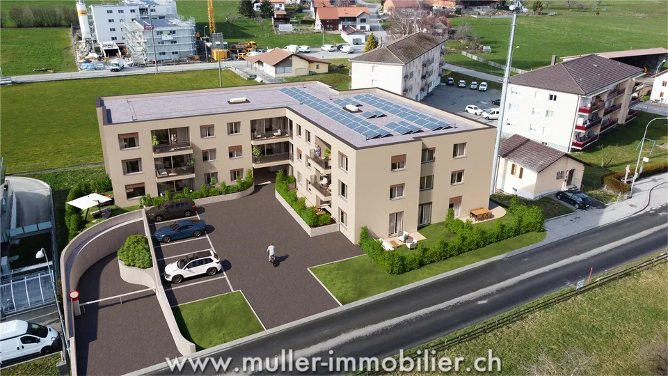 Zweieinhalb-Zimmer-Wohnung mit Balkon und freier Sicht, 5 Minuten von Romont entfernt – Foto 10 von 19