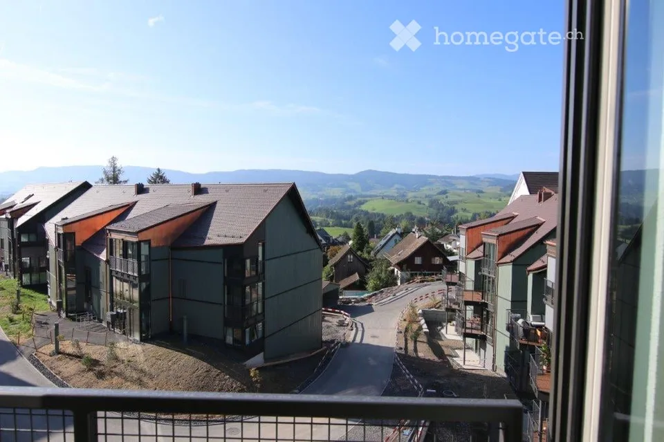 Helle 5.5-Zimmer-Maisonette-Wohnung mit Balkon und Bergblick in Hirzel