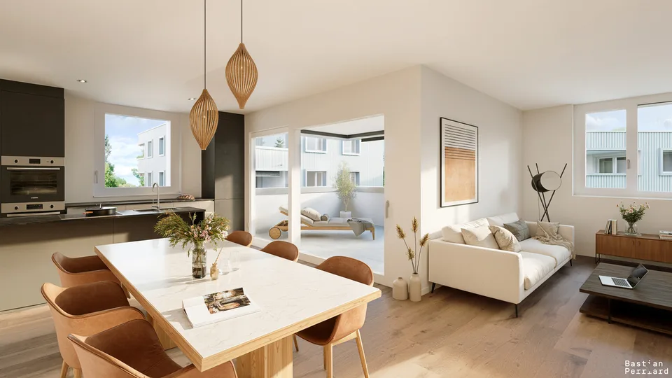 Petit immeuble de 6 appartements dans la nature, proche de la gare